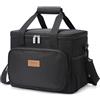 Lifewit Borsa Termica Porta Pranzo 15L(24 Lattine), Borsa Frigo Grande Uomo e Donna, Frigoriferi da Campeggio Portatile, Cooler Bag per Pranzo Ufficio/Viaggio/Spiaggia/Scuola, Nero