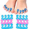 PEUTIER 8pz Separatori per Dita dei Piedi per Pedicure, Morbidi Distanziatori per Dita dei Piedi Comodi Separatori per Dita dei Piedi per Donne Uomini Dita Sovrapposte Smalto per Unghie (Blu, Rosa)