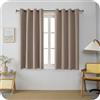 GIRASOLE HOME Coppia Tende Barbados Termiche 100% Oscuranti 2 Pannelli da 140x150cm con Occhielli, Marroncino