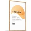 JUNOMI® Cornice portafoto in rovere di alta qualità, 40 x 60 cm, in vero legno, 40 x 60 cm, con vetro acrilico infrangibile