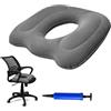 WIYETY Cuscino Ortopedico Gonfiabile Cuscino Antidecubito Cuscino Gonfiabile a Ciambella con Pompa, Ergonomico Cuscino del Sedile Cuscino ad Anello Gonfiabile per Lunga Seduta, Alleviare Decubito