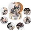 JJ PRIME - Sottobicchieri Ceramica Da 6 | Sotto Bicchieri Assorbenti Con Porta Sottobicchieri | Sotto Bicchieri Da Tavola Antiscivolo, Regali Per Casa Nuova (Sottobicchieri Marmo)