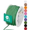 Halbach Seidenbänder Cordoncino premium (verde brillante), larghezza 4 mm, lunghezza 25 m, prodotto in Germania e certificato Öko-Tex, cordoncino in raso lucido in acetato