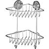 WENKO 20888100 Rinconera 2 repisas Vacuum-Loc, Bari, Cromo