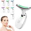 Gohytal Massaggiatore Elettrico Viso Massaggiatore Viso Massaggiatore Elettrico Contro Rughe Collo Rassodante Viso Contro Le Rughe Bellezza Per Uomo Donna 7 Modalità LED Colorate per Rassodare La