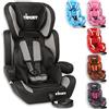 KIDUKU Seggiolino auto, cresce con il bambino, sedile, universale, approvato con la normativa ECE R44 / 04, 9-36 kg (1-12 anni), gruppo 1+2+3 (Nero/Grigio)