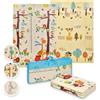 MS Trendy - Tappeto da gioco per bambini, 180 x 120 cm, doppio lato, tappetino molto imbottito (1 cm spesso), pieghevole e con borsa per il trasporto