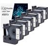 Msudoku 6x Msudoku la Cartuccia di Etichette Compatibile con Dymo D1 12mm 45013 | S0720530 45013s per LabelManager 160 280 210D 360D 420P Executive 640 CB Labelpoint 150 ( Nero su Bianco, 12mm x 7m )