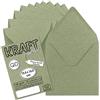 NEUSER PAPIER 25 buste quadrate vintage in carta kraft verde - sostenibile - 15,5 x 15,5 cm - lembo appuntito incollato a umido - NEUSER PAPER