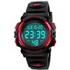 Dayllon Orologio digitale per bambini, sportivo, impermeabile fino a 50 m, elettronico, sveglia, cronometro 12/24 ore, calendario, orologio da polso per ragazzi e ragazze Digital Red