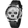 TYBERLEY Pagani Design Orologio al Quarzo Classico Uomo Movimento Giappone VK63 Lunetta in Ceramica Acciaio Inox Impermeabile Business Sport Cronografo Data, Grigio-meteorite-pd1664 Pelle