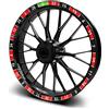 Finest Folia Set di 16 adesivi per cerchioni di moto e auto, design completo, adesivi per cerchioni da 15, 16, 17, 18, MR019 (Roulette, opaco)