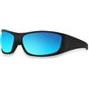 Bloomoak Occhiali da sole polarizzati neri con lenti super scure | Occhiali da sole sportivi avvolgenti unisex | UV400 | CAT 4 | Per fotofobia (occhi sensibili) ((Verde oliva/blu specchiato))