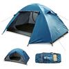 ShinHye Tenda da campeggio per 4 persone, 4 stagioni, impermeabile, a doppio strato, antivento, ultraleggera, con asta di supporto in alluminio e veranda per trekking, facile installazione (blu per 2 persone)