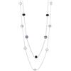 FULU AUTUMN Collana lunga da donna, in argento, con due fili, alla moda, regalo di compleanno, 16-nero