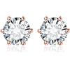 JewelryPalace 2ct Orecchini a Bottone Donna Argento 925 con Creato Moissanite, Piercing Orecchini a Lobo Donna con Pietra a Taglio Rotondo, Orecchini Solitario Oro Rosa Matrimonio Set Gioielli Donna