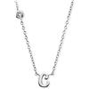 Engelsrufer Collana da donna in argento sterling con ciondolo lettera C, tempestata di una pietra di zirconia, regolabile in due lunghezze, lunghezza: 44 cm, Länge 40 + 4 cm, Argento sterling,