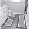 Pauwer Tappeti Bagno 3 pezzi, Tappeto Bagno Antiscivolo in Microfibra, Tappeto Doccia Super Assorbente, Lavabile in Lavatrice, Tappetino Bagno Ultra Morbidi e Tappetino Doccia per Wc, a Forma di U