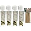 ARBUTUS 48 bicchieri da caffè usa e getta in cartone da 120 ml con 48 coperchi in plastica, bicchieri da asporto e 50 pallet in legno.