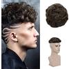 Silk-co Toupee Uomo Capelli Veri #4 Marrone Cioccolato Remy Human Hair Topper 20 * 25cm Extension Capelli Indiani Toupet Parrucca Corta - Base: PU+Silk