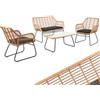 Giordanoshop Set Salotto da Giardino Divano 2 Poltrone con Cuscini e Tavolino in Rattan