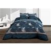 Le linge de Jules Copripiumino 240 x 260 + 2 federe - Puro cotone 57 fili - Romy, blu, bianco, rosa