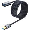 SUNGUY Cavo prolunga, USB 3.0 Cavo di prolunga USB 3.0 5Gbps Prolunga USB super veloce da maschio a femmina per lettore di schede, tastiera, stampante, scanner, fotocamera e-3M