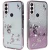 BAOJAY Compatibile per Huawei P30 Lite Silicone Case [Glitter Bling Cover Glitter Clear View,Custodia Trasparente Antiurto regali per ragazze e signoreo-rosa