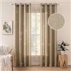 MIULEE 2 Pezzi Tende Trasparenti Voile per Finestre Casa in Poliestere Lino per Cameretta Bambino Soggiorno con Occhielli 140X280 CM Cachi