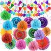 MXTIMWAN PomPon di Carta Velina, 47pz Pompom Multicolore Decorazioni Feste, Festoni Decorazioni per Feste, Pompon Carta Velina, per Feste, Nozze, Compleanno, Festival