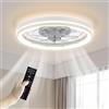 Airwit 48cm Ventilatore da Soffitto Silenzioso con Luce e Telecomando, Dimmerabile Lampada Ventilatore da Soffitto Moderno con Reversibile Motore DC, Lampadario Ventilatore per Camera da Letto, Cucina