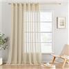 MIULEE Tende Lino Trasparenti Beige con Occhielli, 1 Pannelli 300L x 245A cm - Tende Soggiorno & Camera da Letto Filtranti Luce per Interni