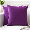 Encasa XO Encasa Set di 2 federe per cuscini in cotone I 18x18 in (45x45 cm) - Purple I Senza inserto I Tinta unita Square Federe I Lavabili in lavatrice | Solo per uso interno