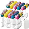 OTYMIOW Espositore per Lecca-lecca 2PZ Espositore per Lecca-Lecca in Acrilico+100 Cake Pops Bastoncini, Supporto Lollipop a 20 Fori Base Trasparenti Lollipop Stand per Baby Shower Matrimoni Compleanno