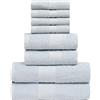 runico Set Asciugamani in Cotone 100%, 8 Pezzi, 2 asciugamani grande, 2 Asciugamani Mano, 4 Panni Lavare. Ideale per Bagno, Palestra, Hotel e Spa. Molto Assorbente (GRIGIO)