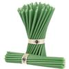 Danilovo - Candele in Cera d'Api, 50 Pezzi, Colore Verde, Candele Decorative per Preghiera, per Rituali, Decorazione o Candele di Compleanno, 18,5 cm x 0,61 cm
