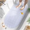 HITSLAM Tappetino Vasca Antiscivolo da Bagno Ovale, Tappetino Doccia Antiscivolo con Bolle da 68x38CM Senza BPA, Tappeto Bagno Resistente alla Muffa e Lavabile in Lavatrice, Trasparente