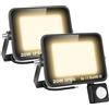 Willpower 2PCS Faro LED Esterno con Sensore di Movimento 20W 2000LM Faretto LED Bianca Caldo 3500K Proiettore LED IP66 85V-265V Luce di Sicurezza per Giardino Cortile Garage Patio Corridoio