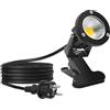 Monsing Faretto LED da esterno 7W con clip, cavo 2m con spina, bianco caldo 2700K, illuminazione da giardino a led, faretto da giardino IP65 impermeabile