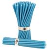 Danilovo - Candele in Cera d'Api, 50 Pezzi, Colore Turchese, Candele Decorative per Preghiera, per Rituali, Decorazione o Candele di Compleanno, 18,5 cm x 0,61 cm