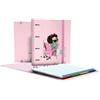 Grafoplás | Cartella A4 con anelli fustellati con ricambio e separatori | Mafalda Morning | Fogli 90 g a quadretti 5 x 5 bordo colore | Busta trasparente | Carpebook | Perfetto materiale scolastico
