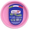 TEKHOME PIATTI PLASTICA 22cm piatti plastica colorati lavabili e riutilizzabili Rotondi per Compleanno,Festa, Matrimonio (ROSA, 100pz)