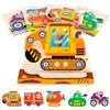WuGU Puzzle in Legno per i Bambini 5 Pezzi, Giochi Montessori Bambino, Puzzle Educativo (Auto), Educativo Giocattoli Regalo per 1 2 3 Anni, Regalo Natale per Ragazzi Ragazze