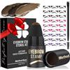 iMethod Set di timbri e stencil per sopracciglia, kit per modellare e sopracciglia, per sopracciglia, 27 stencil per sopracciglia, durevole, impermeabile, facile da usare, marrone