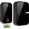 YVVV Campanello Senza Fili, YVVV Campanello Senza Fili Esterno Impermeabile e Autoalimentato senza Batteria, Campanello Wireless con 38 Melodie e 4 Livelli di Volume