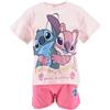 Disney Stitch T-Shirt e Pantaloncini per Ragazze, Pigiama in Morbido Cotone Set Estivo da 2 Pezzi con Design Stitch e Angel 'Forever Together', Taglia 12 Anni | Rosa