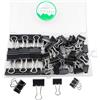 FZGUSYAF 72 Metallo Clip 15/19MM Nero Molle Fermacarte per Ufficio Scuola Home