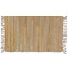 Casatessile Stuoia Tappeto Multiuso con Frange PEZZOTTO Tappeto Bagno, Cucina,scendiletto Camera duoble Face - Beige, 120 cm.