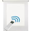STORESDECO Tenda motorizzata filtrante Deco, Tenda a rullo trasparente con motore e comando, aspetto tessile, Tende automatiche motorizzate con batteria, per finestre e porte, STORESDECO | Bianco, 140x250cm