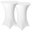 Granbest Confezione da 2 fodere per tavolo da cocktail, in spandex, con angoli quadrati integrati, per feste, banchetti, matrimoni, mostre, all'aperto (bianco, diametro 80-85 cm)